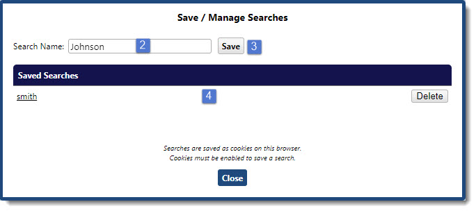 save manage search